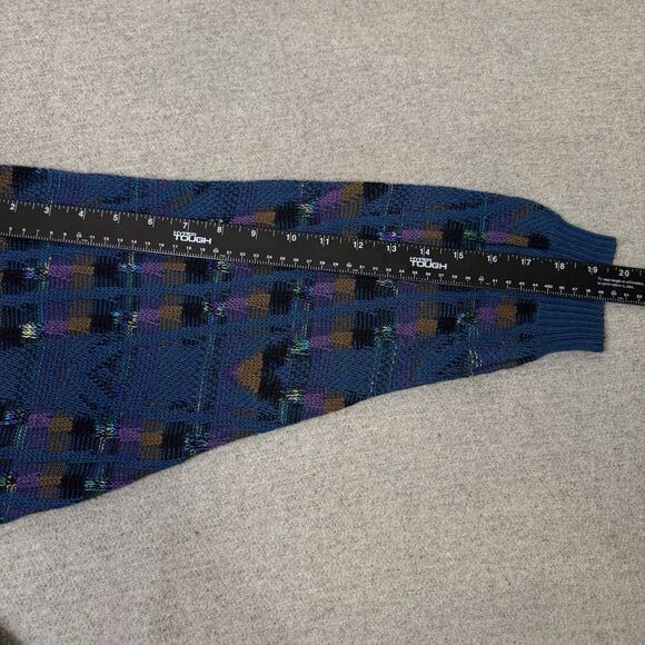 VTG Magaccio Sweater Men XL Blue Made In Italy Cotton Blend Grandpa Core Retro - Picture 8 of 10